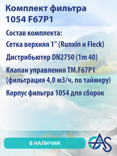 Система обезжелезивания AQUASEGMENTUM 1054 F67P1. КОМПЛЕКТЫ ОБОРУДОВАНИЯ AQUASEGMENTUM (В СБОРЕ). (АКВАСЕГМЕНТУМ) фото 4