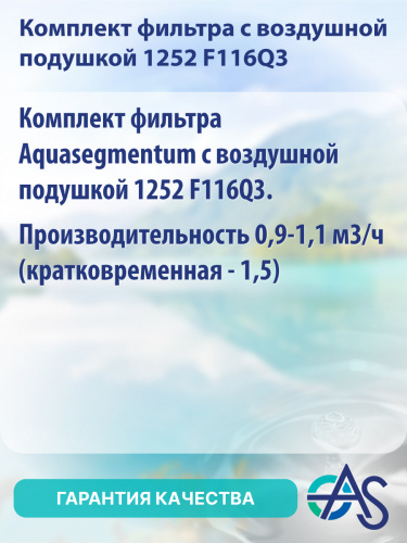 Комплект фильтра с воздушной подушкой 1252 F116Q3 фото 3 Комплект фильтра с воздушной подушкой 1252 F116Q3 фото 3