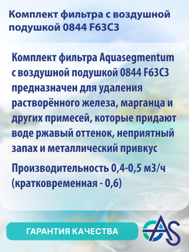 Комплект фильтра с воздушной подушкой 0844 F63C3 фото 3