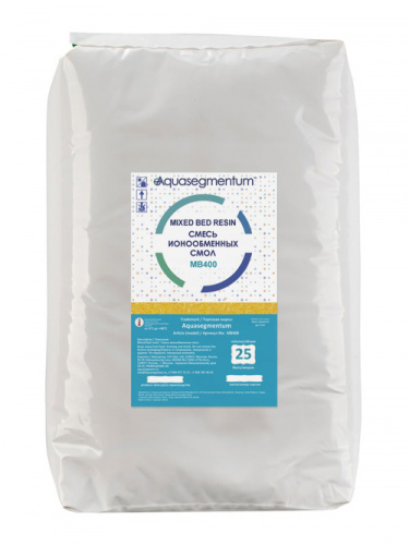 Ионообменная смола, AQUASEGMENTUM MB400 (25л/18кг) (для обессоливания) Ионообменная смола, AQUASEGMENTUM MB400 (25л/18кг) (для обессоливания)