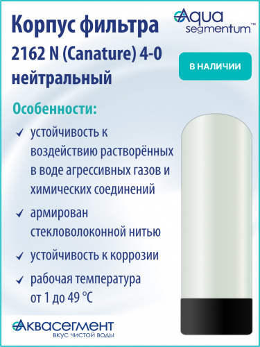 Корпус фильтра 2162 N (Canature) 4"-0" нейтральный фото 4
